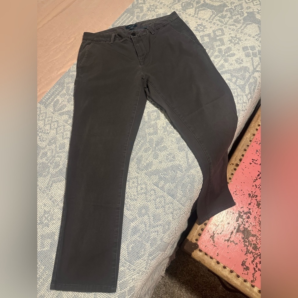 TAYLRD Men’s Dark Green/Grey Tech Chinos Sz 35x32 - Picture 3 of 7